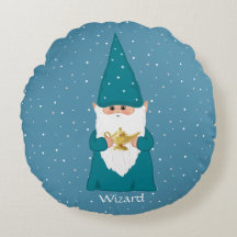 Happy Wizard Gnome & Magic Lamp auf Sapphire Blue