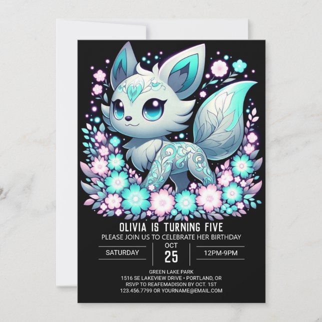 Happy Wolf Digital Geburtstag Einladung (Vorderseite)