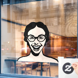 Happy Woman Fensteraufkleber