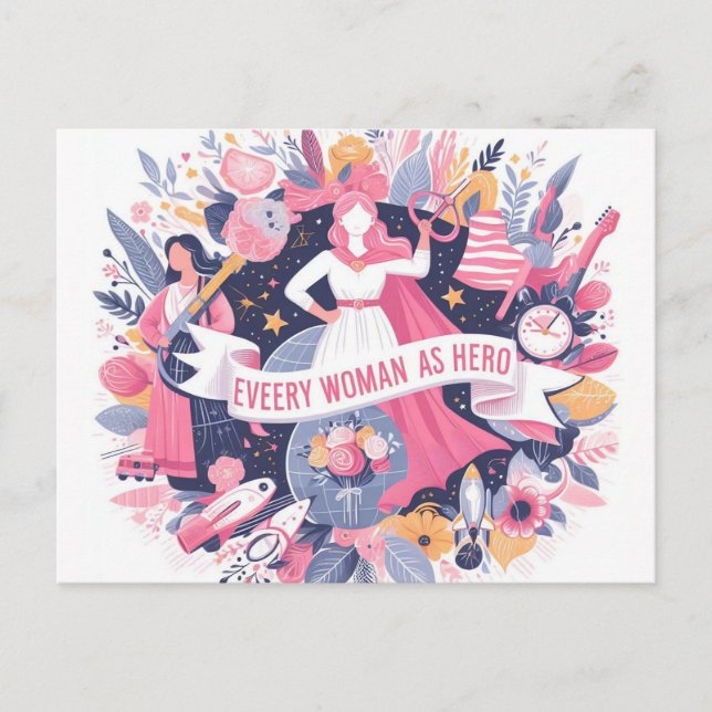 Happy Women's Day 2024 Postkarte (Vorderseite)