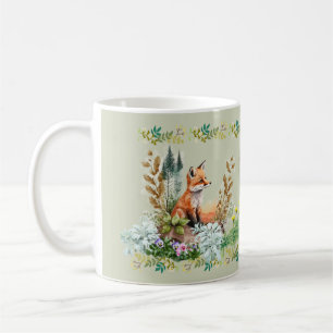 Happy Woodland Floral Fox Tasse Wasserfarbe Ausseh