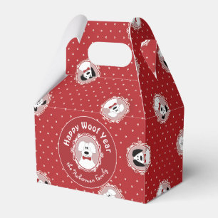 "Happy Woof Year" Poodle Christmas Favor Box Geschenkschachtel