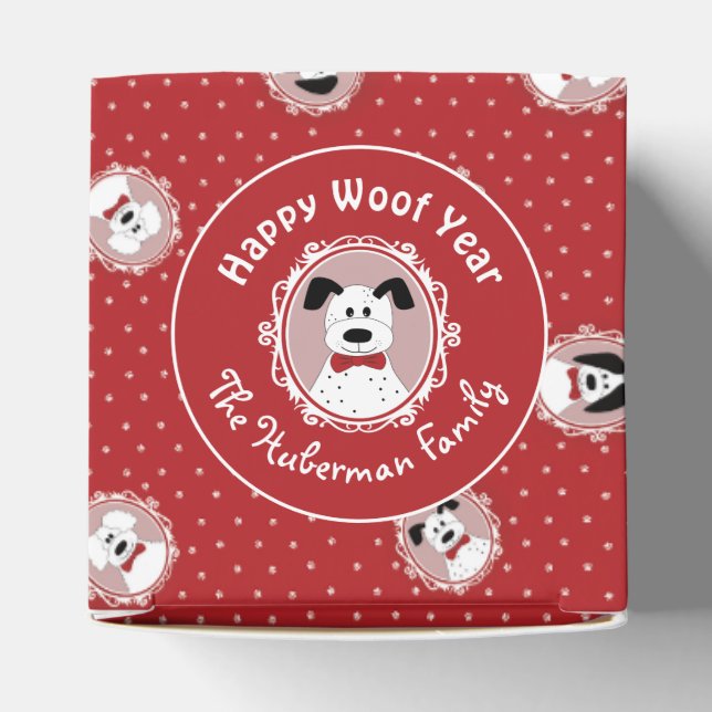 Happy Woof Year's Dalmatiner Weihnachten Geschenkschachtel (Oben)