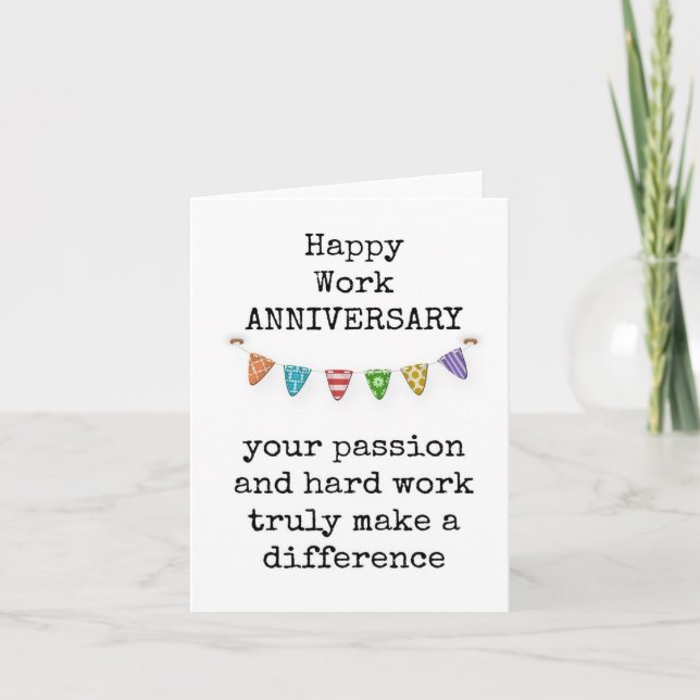 Happy Work Anniversary Card Dankeskarte (Vorderseite)