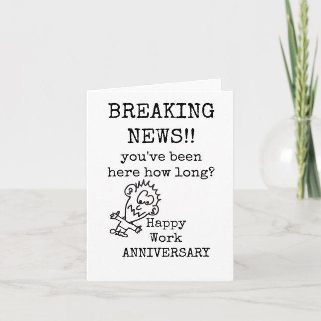 Happy Work Anniversary Card, Funny Dankeskarte (Vorderseite)