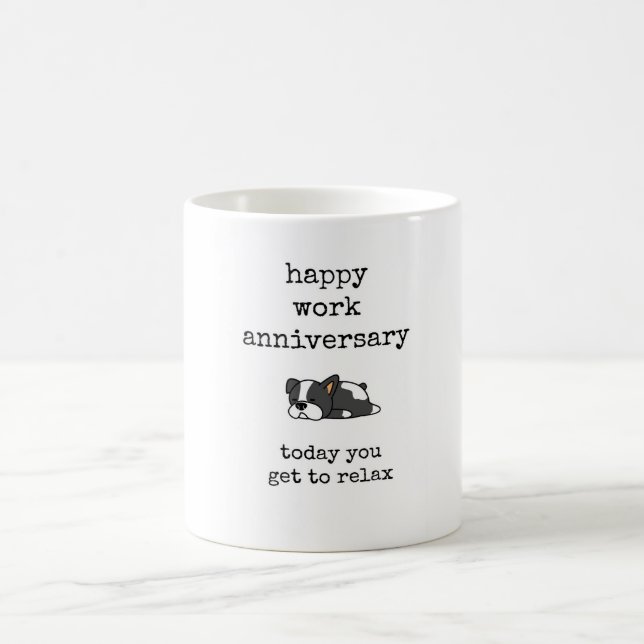Happy Work Anniversary, Coworker, Boss Gift Kaffeetasse (Mittel)