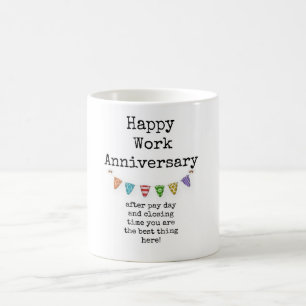 Happy Work Anniversary, Funny Coworker Coffee Tass Kaffeetasse