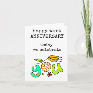 Happy Work Jubiläum, Heute feiern wir Sie Karte