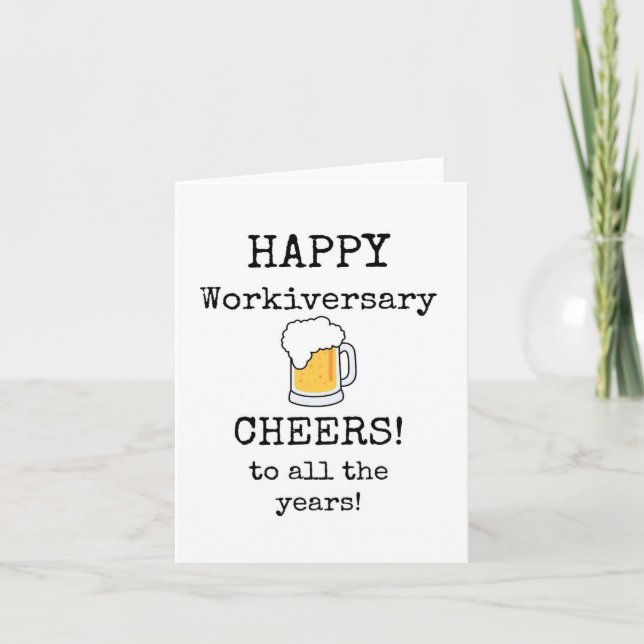 Happy Workiversary, Chef, Beer Lover Card Karte (Vorderseite)