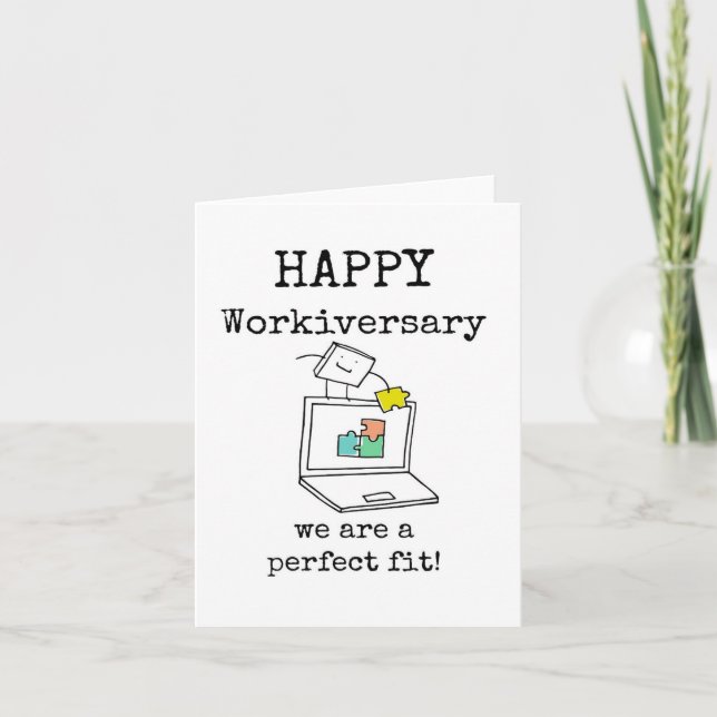 Happy Workiversary, perfekt geeignet, Work Bestie  Karte (Vorderseite)