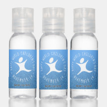 Happy World Children's Day Blue Glitzer