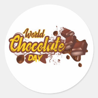Happy World Chocolate Day Runder Aufkleber