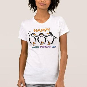 Happy World Pinguin Day Text T-Shirt