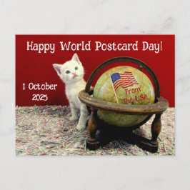 Happy World Postcard Day mit Tuffy McStuff - Katze Postkarte