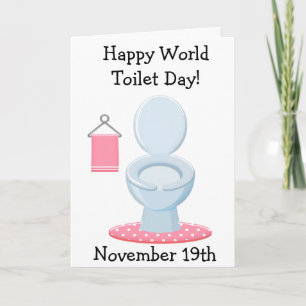 Happy World Toilet Day Funny Holidays Card Karte