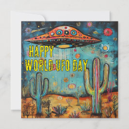 Happy World UFO Day Card Feiertagskarte