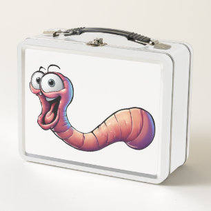 Happy Worm Metal Lunchbox