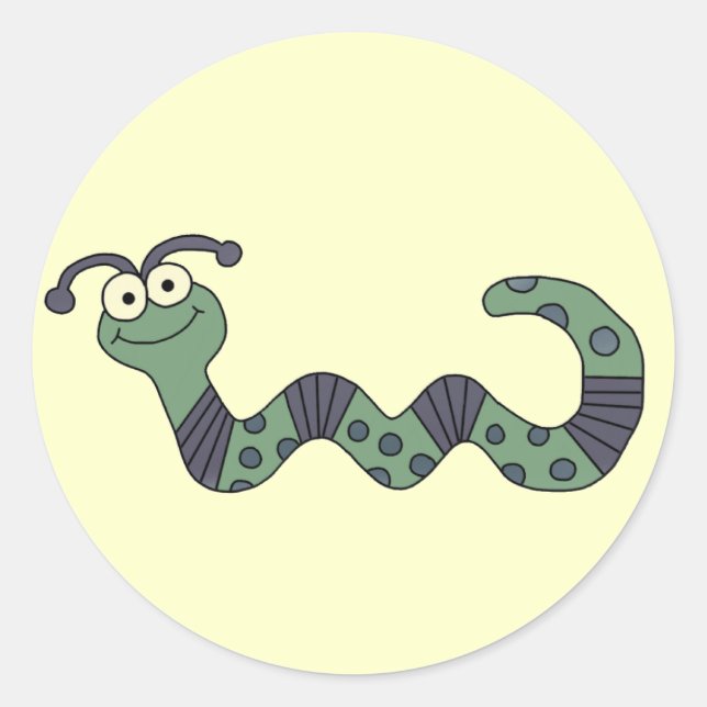 Happy Worm Tshirts und Geschenke Runder Aufkleber (Vorderseite)