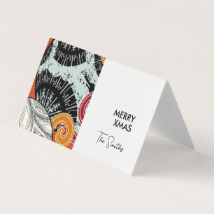 Happy Xmas Karte im japanischen Stil mit roten Kug