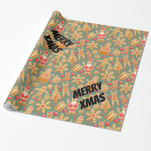 Happy Xmas Santa Geschenkpapier (Ungerollt)
