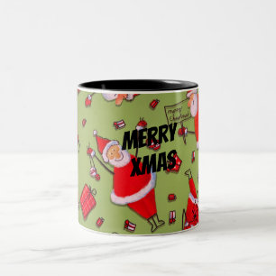 Happy Xmas Santa Zweifarbige Tasse