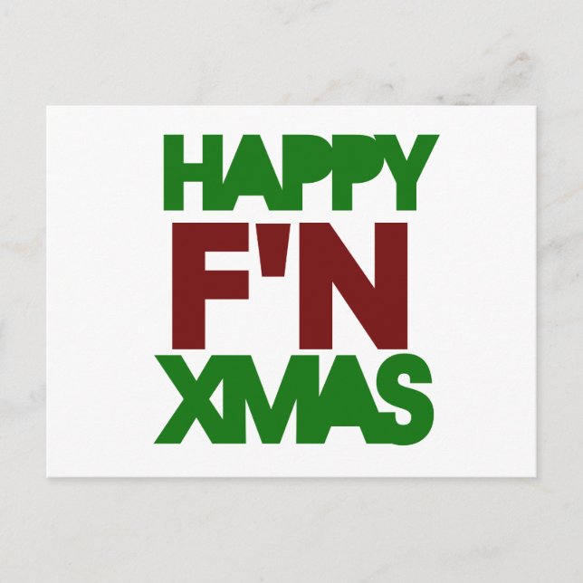 Happy Xmas Spaß Feiertagspostkarte (Vorderseite)