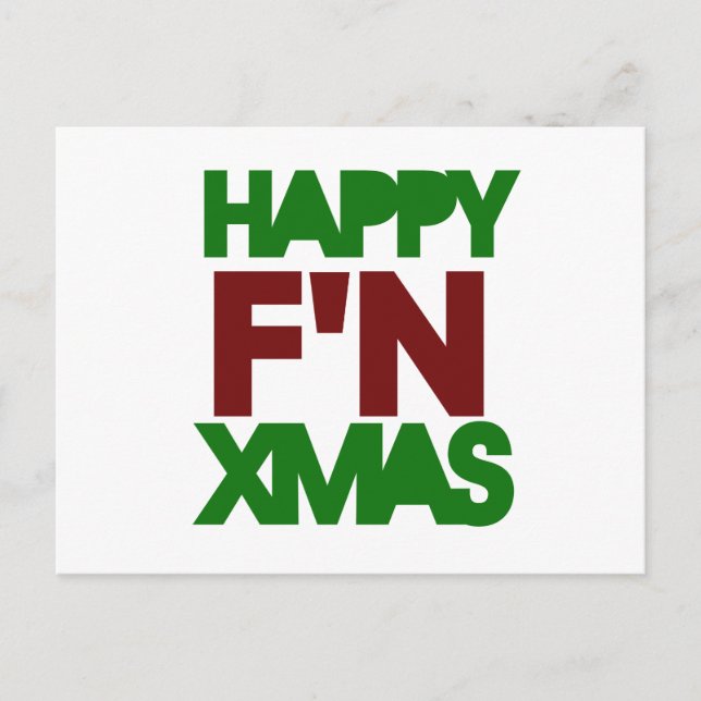Happy Xmas Spaß Feiertagspostkarte (Vorderseite)