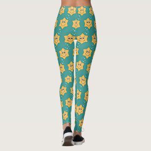 Happy xmas Star Smiley Retro Cartoon Leggings
