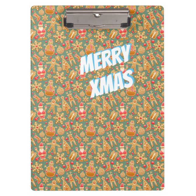 Happy Xmas Symbols Klemmbrett (Vorderseite)