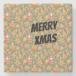 Happy Xmas Symbols Steinuntersetzer