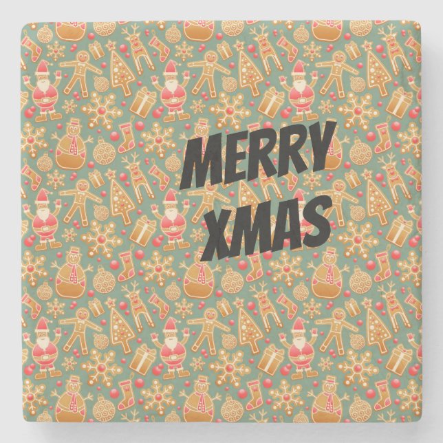 Happy Xmas Symbols Steinuntersetzer (Vorderseite)