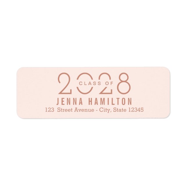Happy Year EDITABLE COLOR Abschluss Address Label (Vorne)