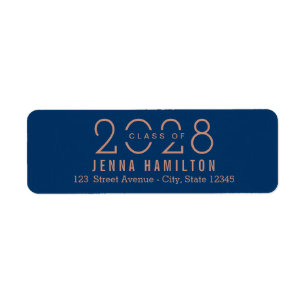 Happy Year EDITABLE COLOR Abschluss Address Label