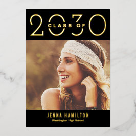 Happy Year Foil Abschluss kündigen Editierbare Far Folieneinladung