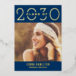 Happy Year Foil Abschluss kündigen Editierbare Far Folieneinladung