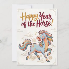 Happy Year of the Horse – Chinese New Year Card Feiertagskarte