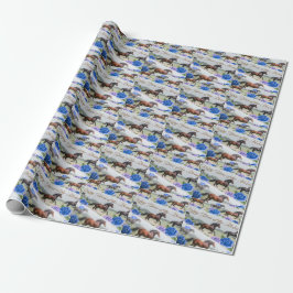Happy Year of the Horse with Roses Wrapping paper Geschenkpapier