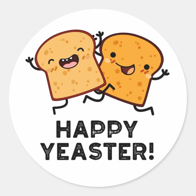 Happy Yeaster Funny Bread Pub Runder Aufkleber (Vorderseite)