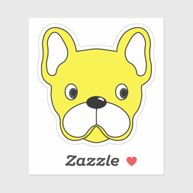Happy Yellow Bulldog 3"x3" Vinyl Sticker (Blatt)