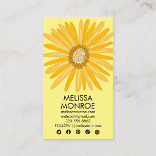 Happy Yellow Daisy illustriert Social Media Icons Visitenkarte