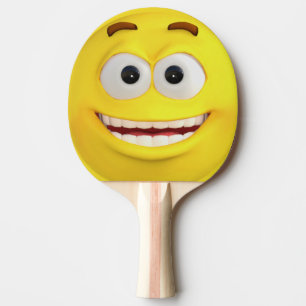 Happy Yellow Emoji  Tischtennis Schläger