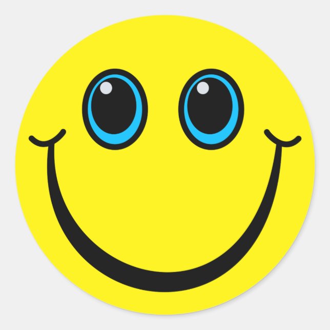 Happy Yellow Face Runder Aufkleber (Vorderseite)