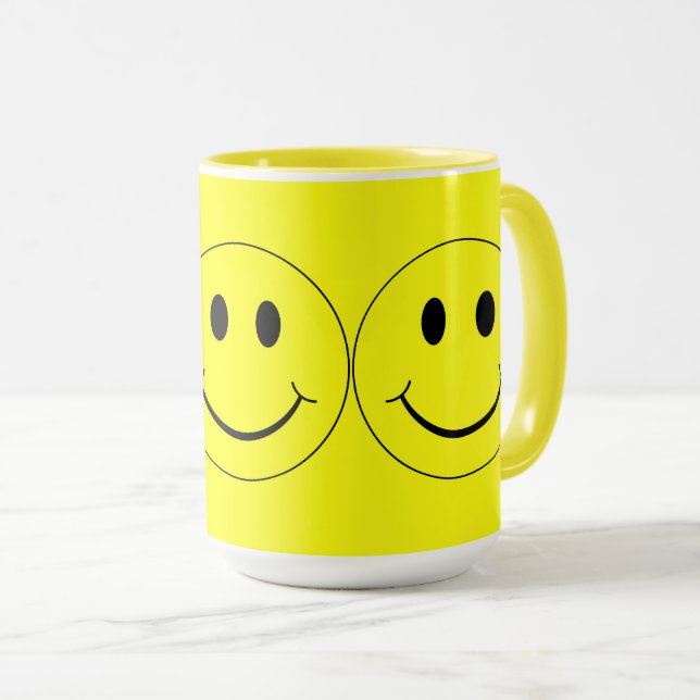Happy Yellow Faces Big Tasse (VorderseiteRechts)
