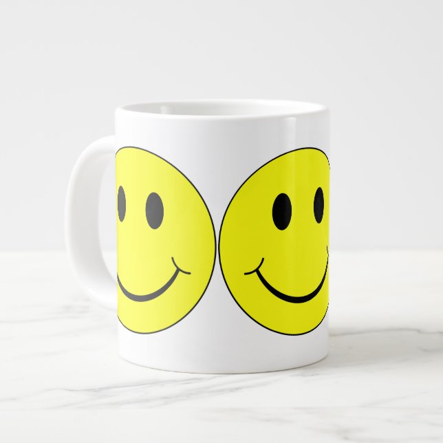 Happy Yellow Faces Jumbo-Tasse (Vorderseite Links)