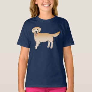 Happy Yellow Golden Retriever Niedlich Cartoon Dog T-Shirt