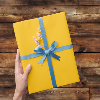 Happy Yellow Minimal Wrapping Paper Roll Geschenkpapier