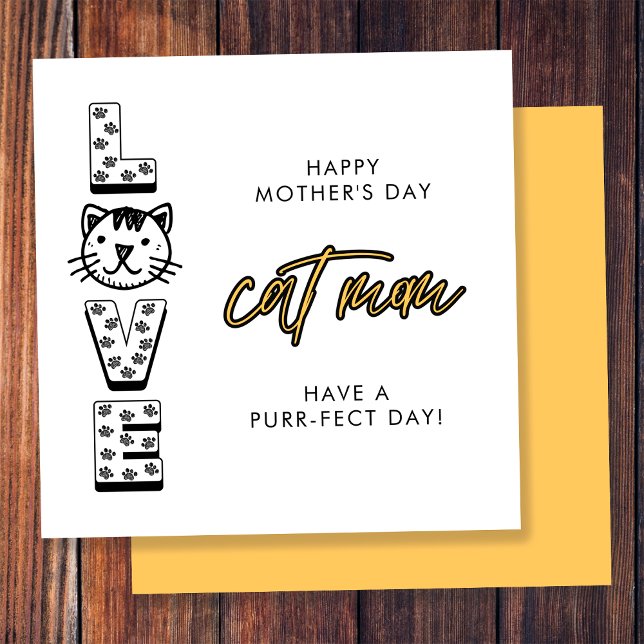 Happy Yellow Mother Day from the Cat Purfect Karte (Von Creator hochgeladen)