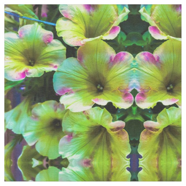 Happy Yellow Petunia Stoff (Nahaufnahme)