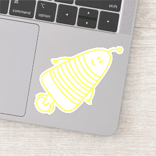Happy Yellow Robot Sticker