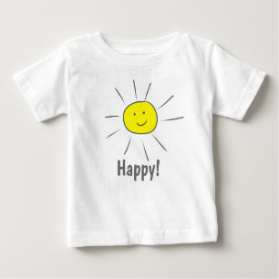 Happy Yellow Sun mit Smiley  Baby T-shirt